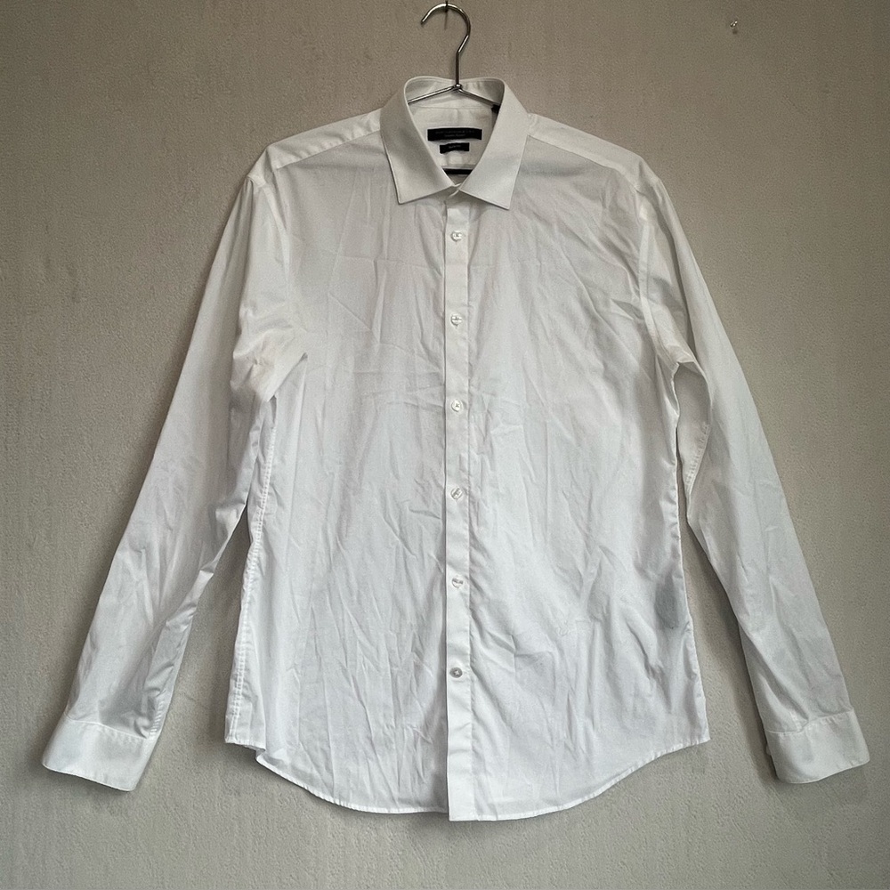 John VARVATOS USA Signature Tailored Slim Fit White Button Down Shirt Sz Medium